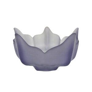 Vintage Viking Purple Satin Glass Lotus Flower Bowl 5 Point USA Home Accent